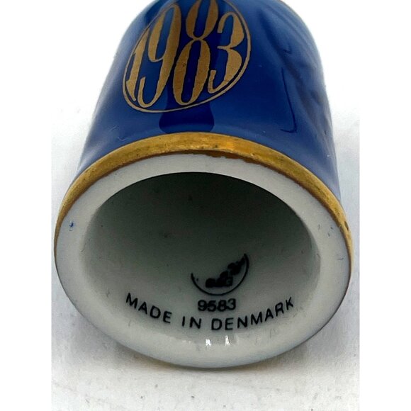 1983 Bing & Grondahl Porcelain Thimble Collectible Made In Denmark With Gift Box - Picture 3 of 8